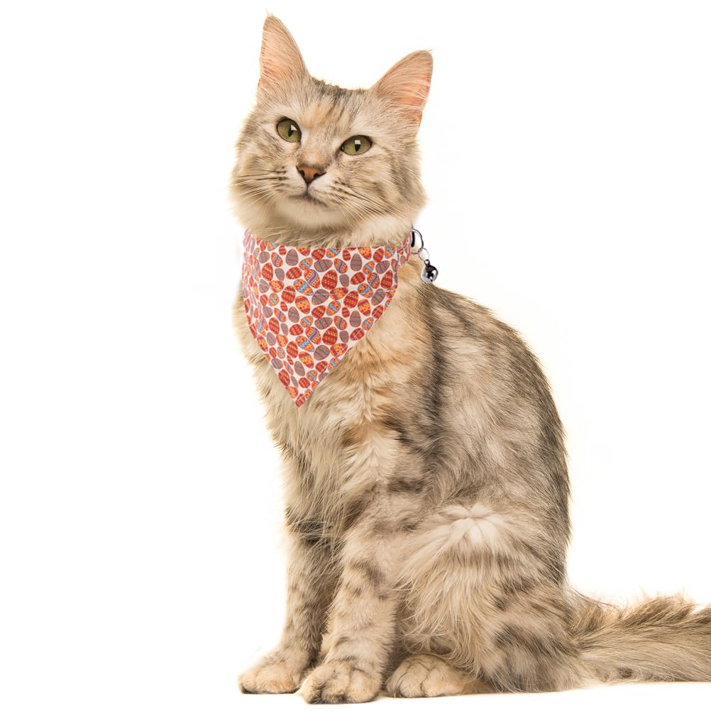 Easter Cat Collar Breakaway With Bandana And Bell For Kitty Adjustable Safety Easter Egg Bunny