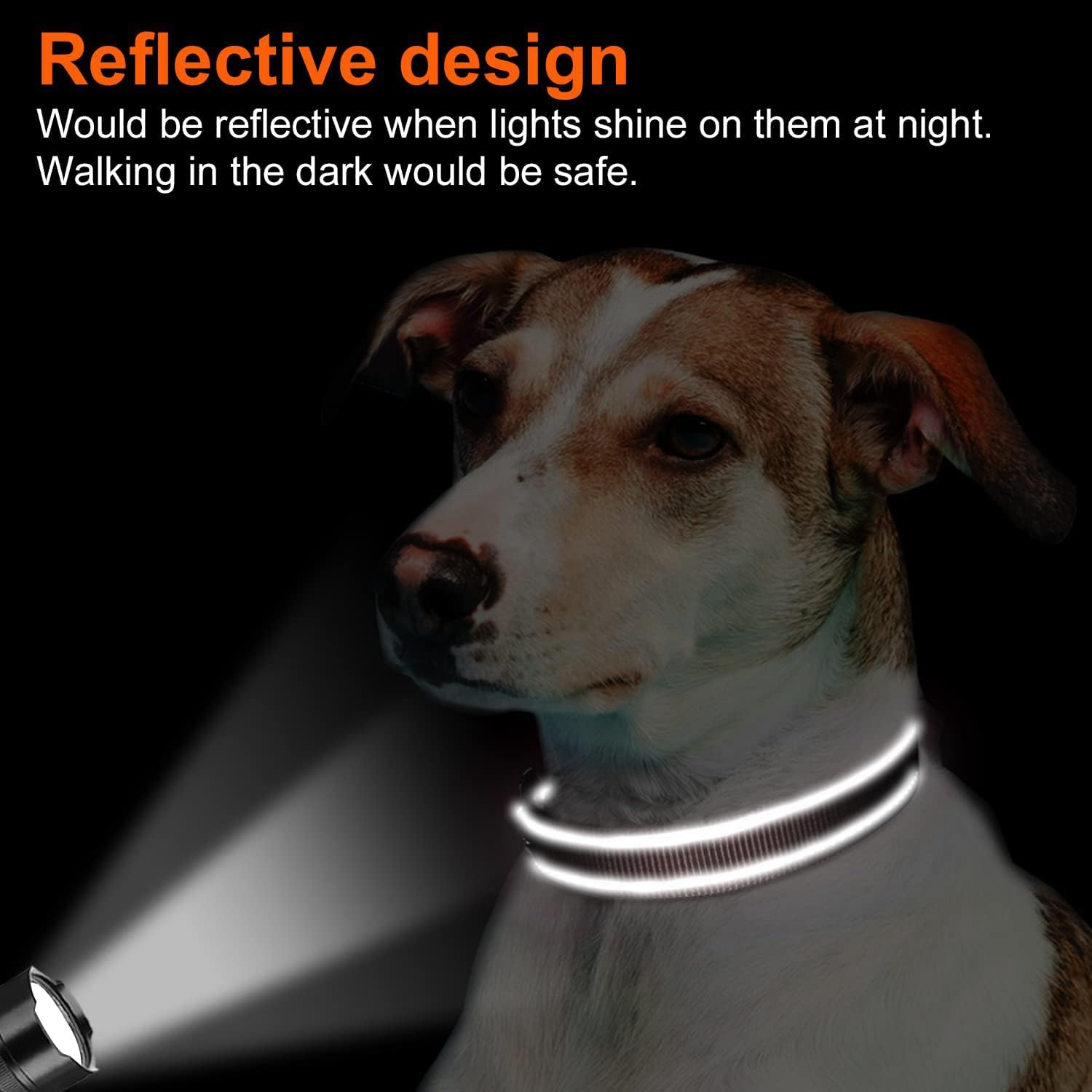 Joytale Reflective Dog Collar,Soft Neoprene Padded Nylon Pet Collar Adjustable For Medium Dogs,Brown,Medium