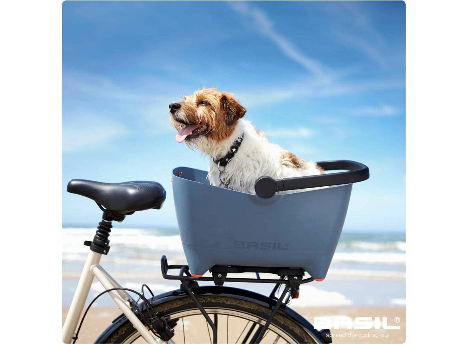 Basil Buddy Pet Bike Basket - Faded Denim