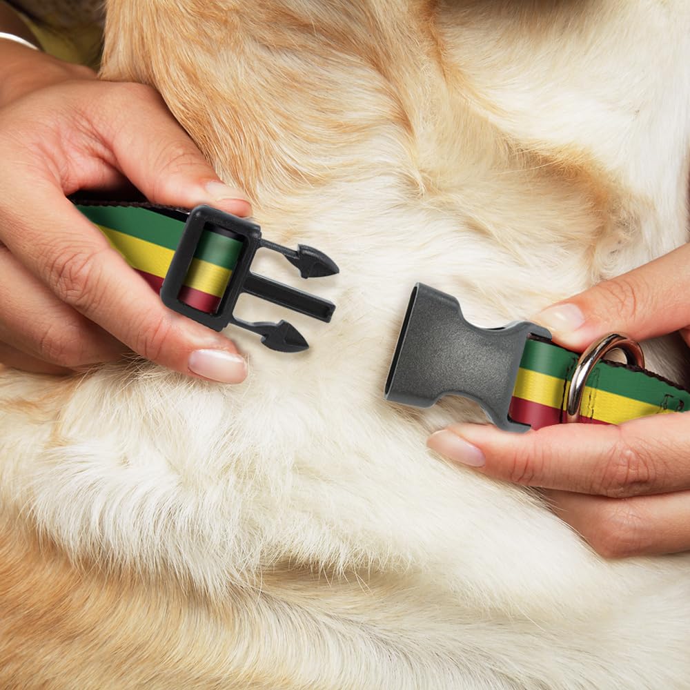 Buckle-Down Pc-W21802-L Rasta Plastic Clip Collar, Large/15-26'