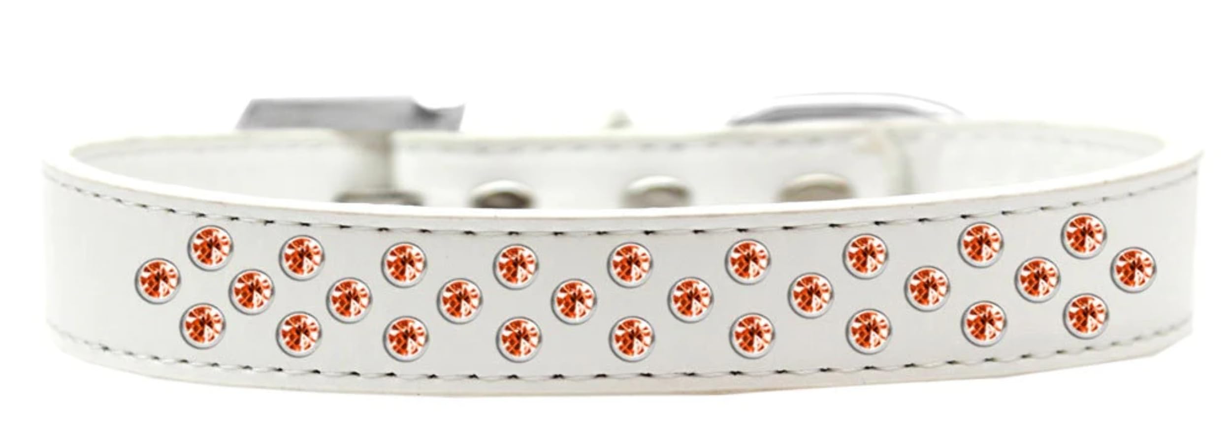 Dog, Puppy & Pet Fashion Collar, Orange Crystal Sprinkles White 12