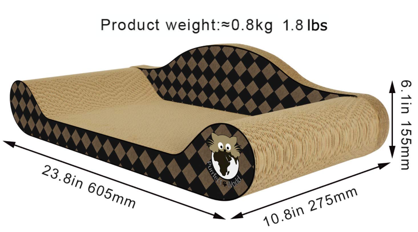 Purrfect World Cat Scratcher - Cat Lounge - Checker Board