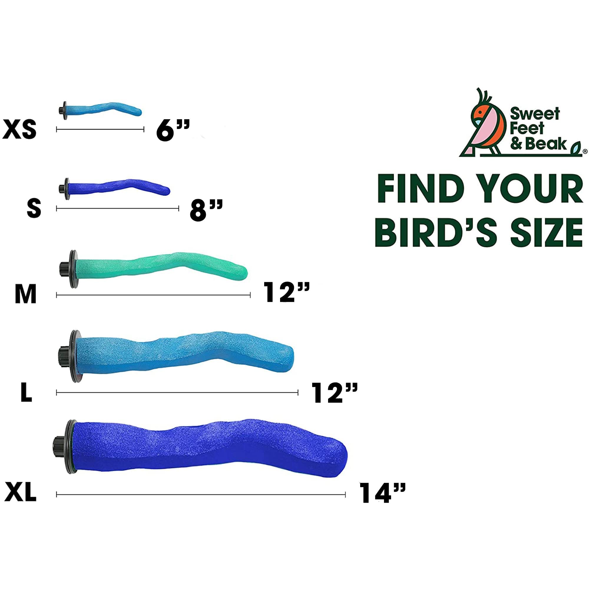 Sweet Feet And Beak Safety Pumice Perch Bird Toy - Trims Nails And Beak - Promotes Healthy Feet - Safe Non-Toxic Bird Supplies For Bird Cages - X-Small 5.25'