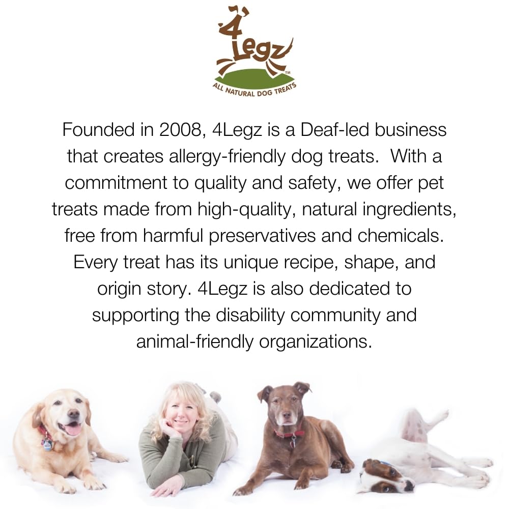 4Legz Organic Pumpkin Vegan Dog Treats from Low Fat & Crunchy Natural Snack Biscuits for Dogs Small, Medium & Large - Made in US