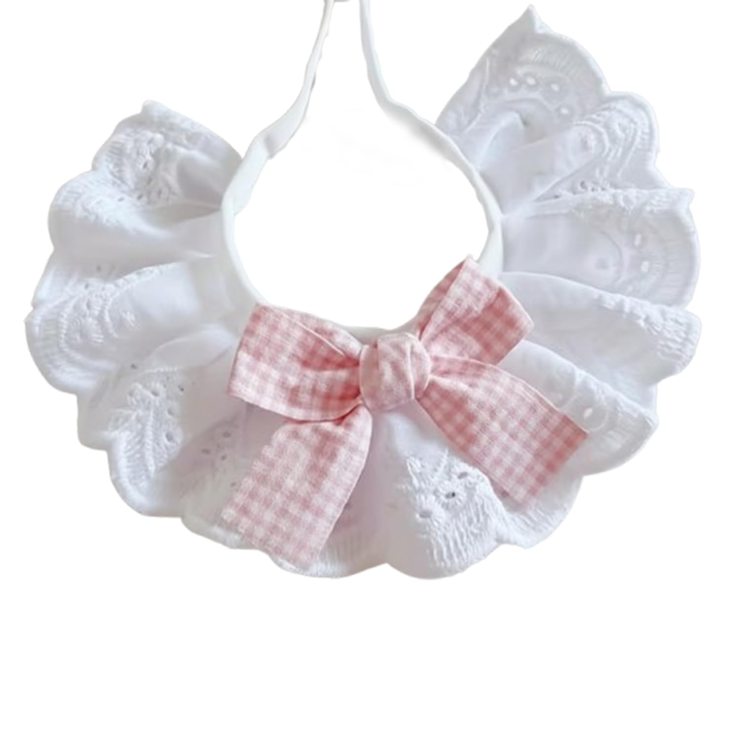 Emily Pets Cute Frilly Lace Pet Collar With Pink Bow  Adjustable, Soft, And Comfortable For Cats And Small Dogs