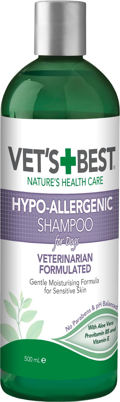 Vets Best Hypo-Allergenic Shampoo for Dogs | Dog Shampoo for Sensitive Skin | Relieves Discomfort from Dry, Itchy Skin | Cleans