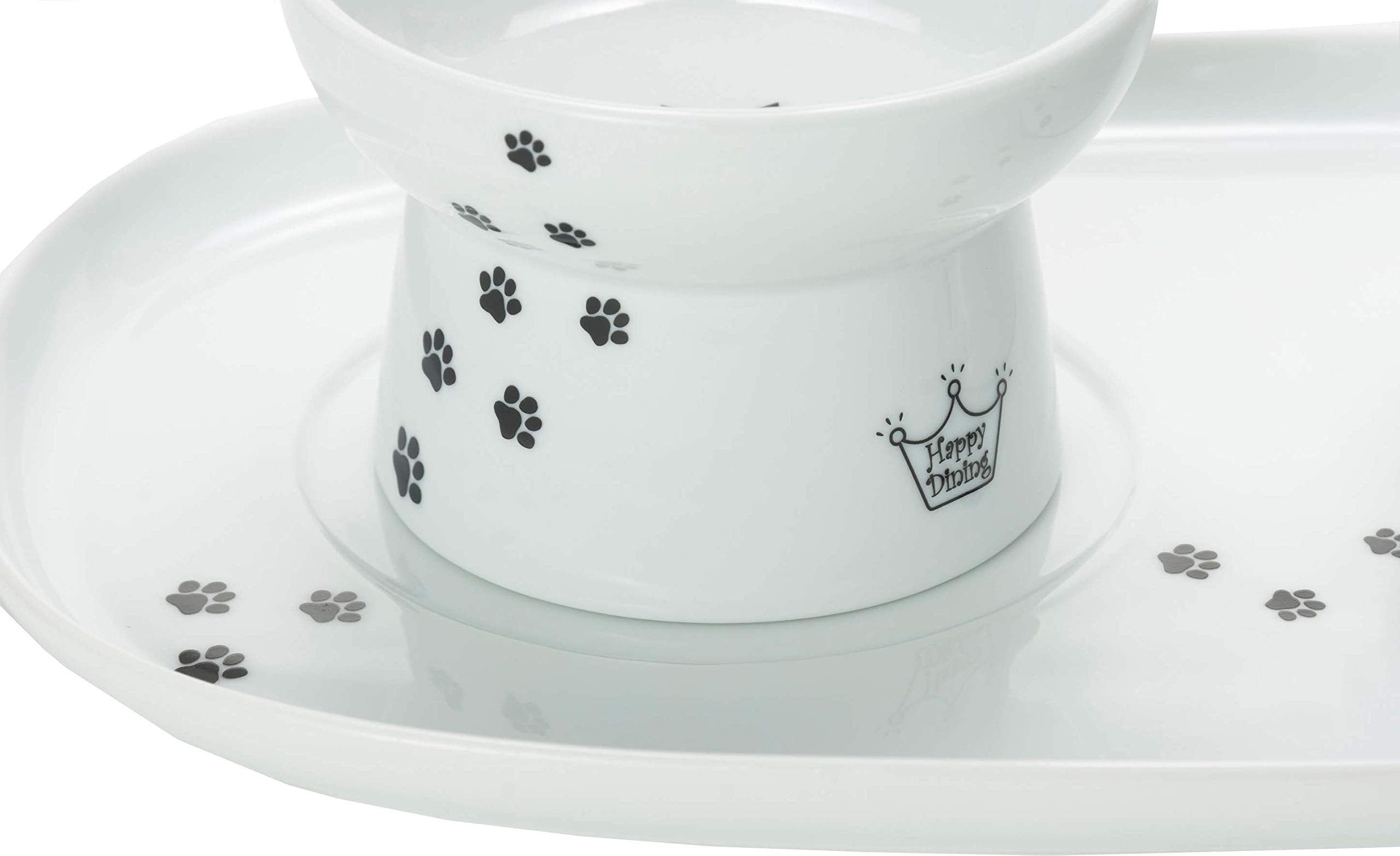 Raised Cat Bowls and Double Dining Tray Set (Cat)
