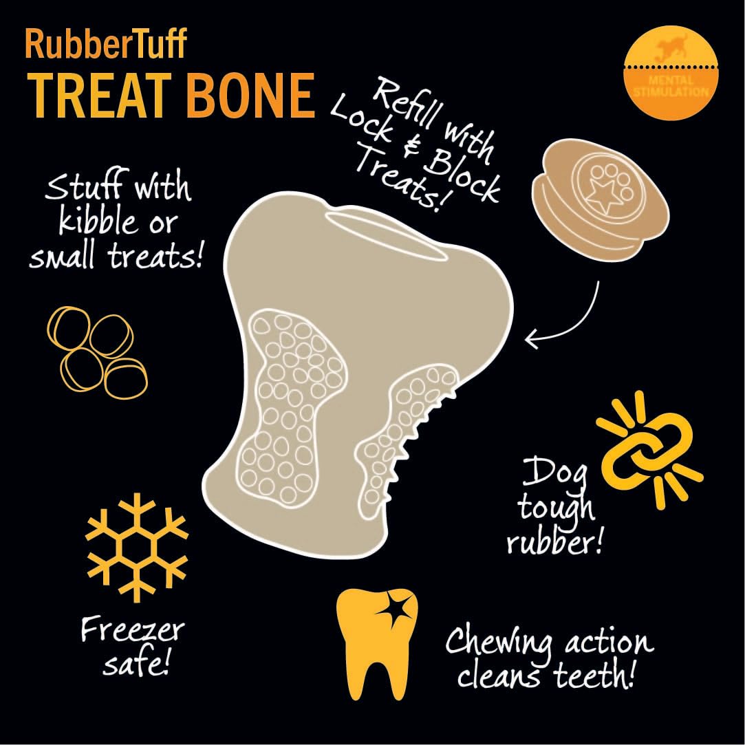 Starmark RubberTuff Treat Bone (Large), Brown