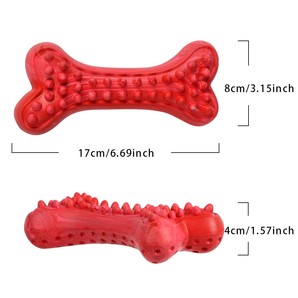 German Shepherd Dog Chew Toys for Aggressive Chewers,Indestructible Beef Flavored Tough Durable Dog Bone Toy Natural Rubber Teet