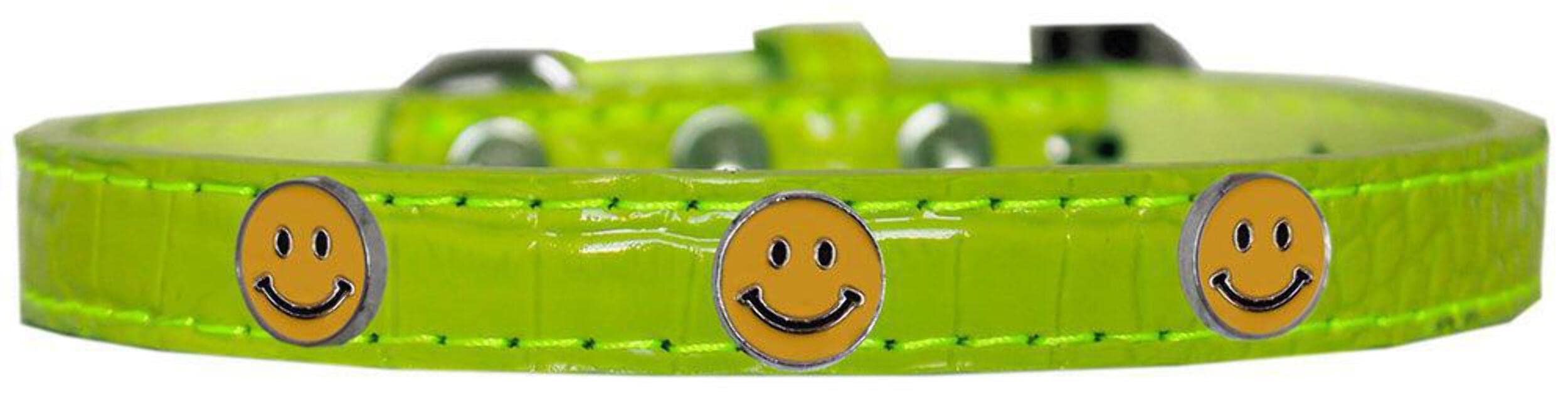 Mirage Pet Products Happy Face Widget Croc Dog Collar Red Size 10