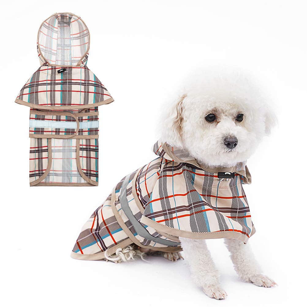 KOOLTAIL Dog Raincoat Hooded Slicker Poncho with Leash Hole, Dog Raincoat for Small Medium Dogs, Waterproof Dog Rain Jacket with