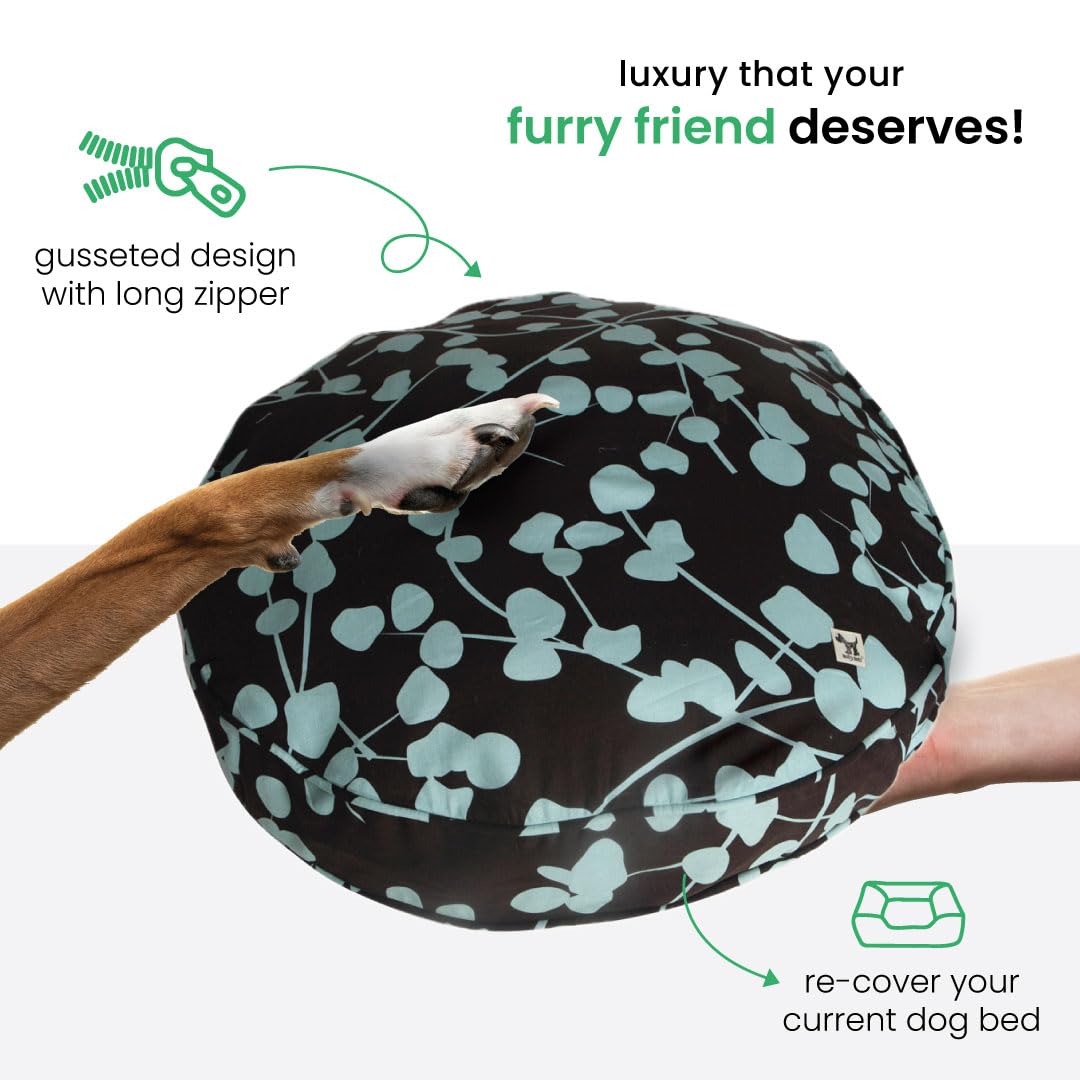 Molly Mutt Petite Dog Duvet Cover - Round - Your Hand in Mine Print - Measures 20 x 4 - 100% Cotton - Durable - Breathable - Sus