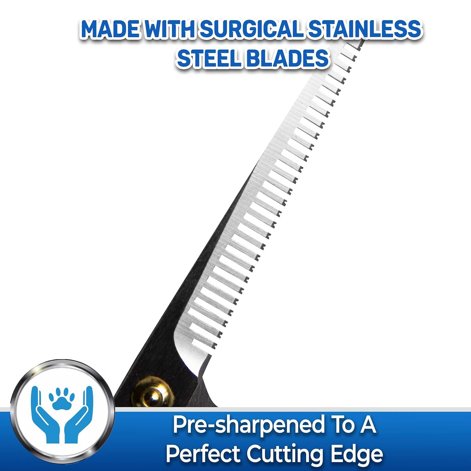 Pet Magasin Pet Thinning Shears - Professional Thinning Scissors With Toothed Blade - Blue
