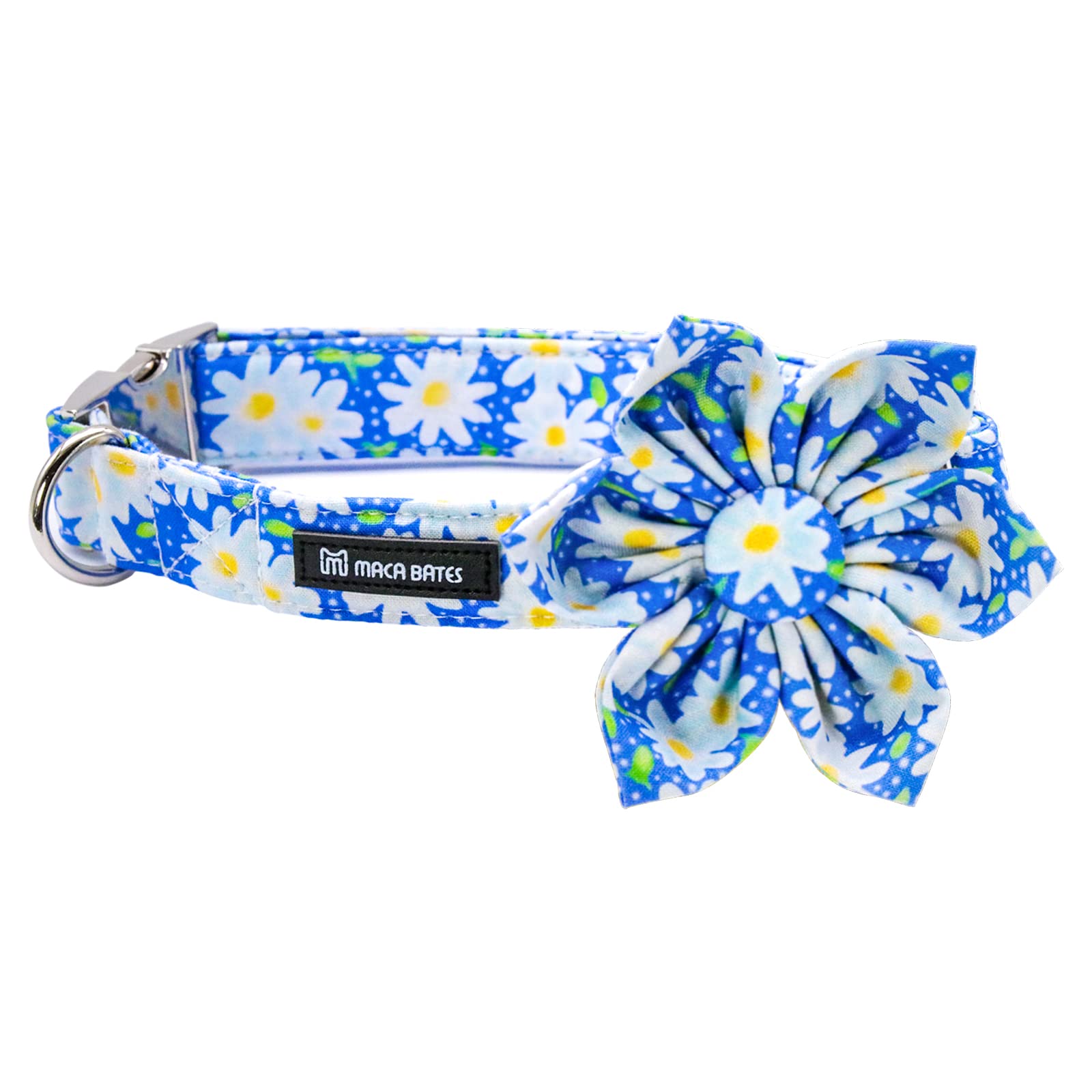 Maca Bates Flower Summer Daisy Dog Collar With Flowers For Dogs Adjustable Breakaway Bloom Blue Cute Collars Accessories Birthda