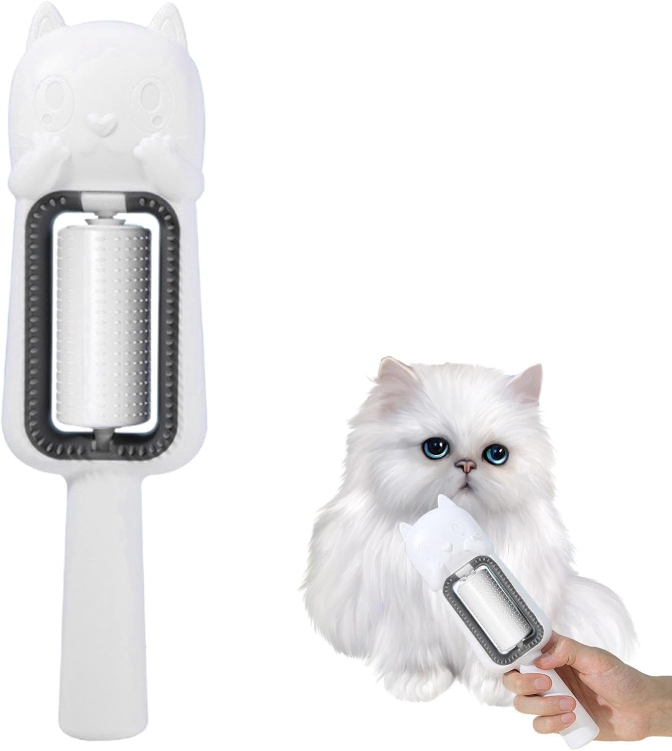 Kidzocraft Cat Sticky Brush Dog Hair Clean Tool | Pet Rolling Hair Cleaner Comb | Reusable Efficient Pet Hair Wiper Tool | Cat G