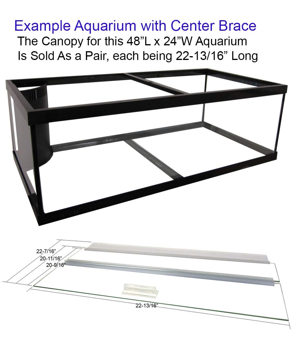 Aquarium Lid - Glass Canopy Two Piece Set For 80 Gallon, 120 Gallon, & 150 Gallon Aquariums 48'' Long X 24'' Wide (48X24) With A