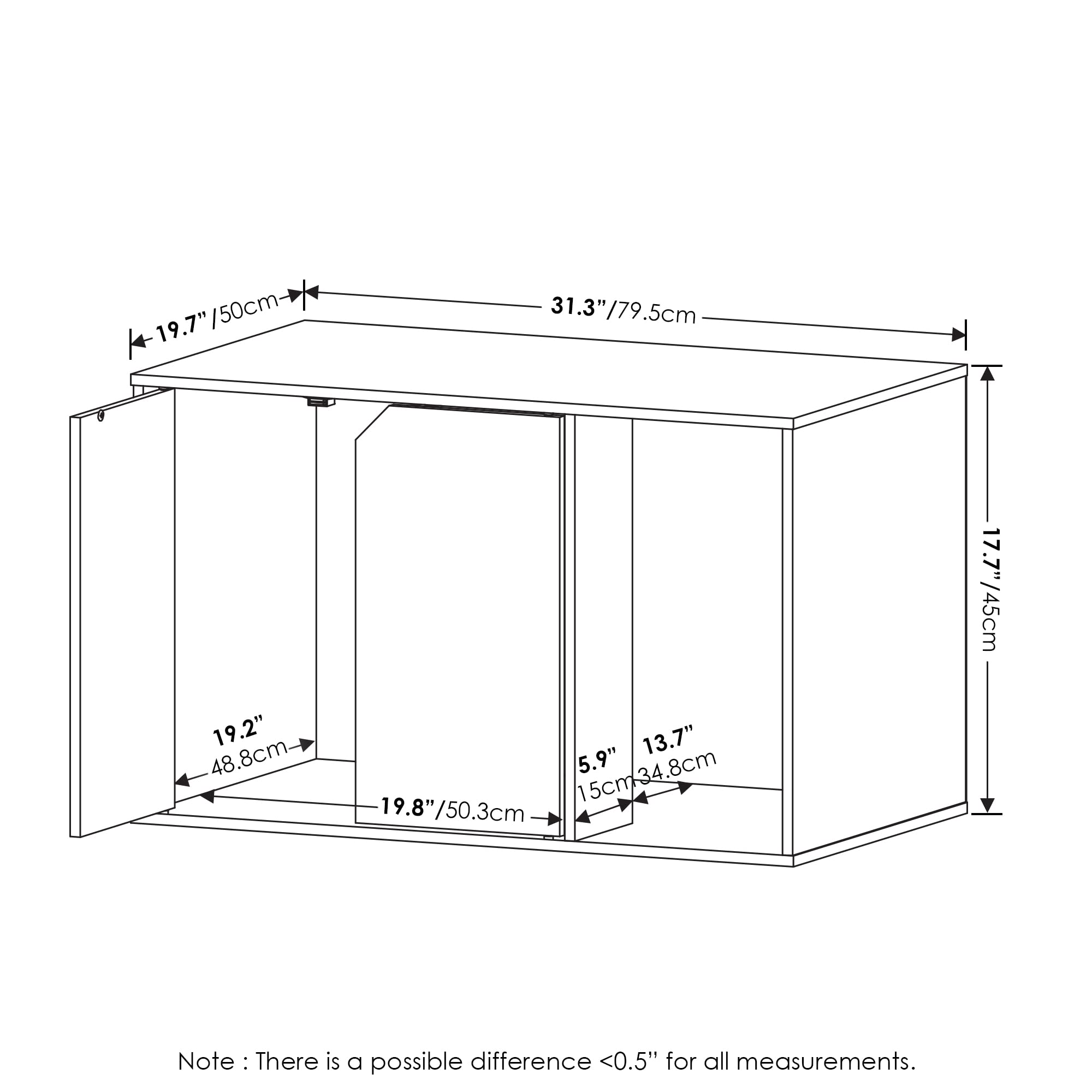 Furinno Peli Litter Box Enclosure, Columbia Walnut