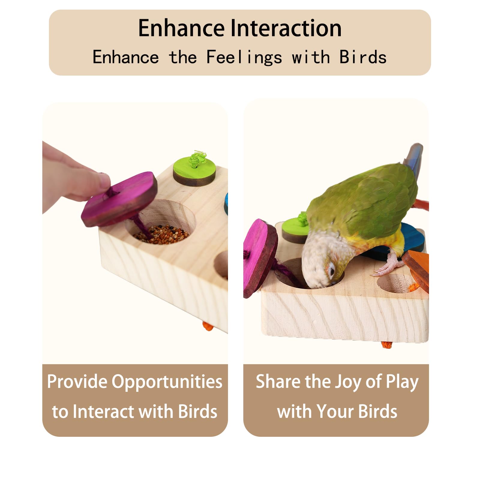 YOOSO WING Birdie Puzzle Feeder - Interactive Foraging Toy for Parrots, Parakeets, Cockatiels, Conures | Mental Enrichment & Sti