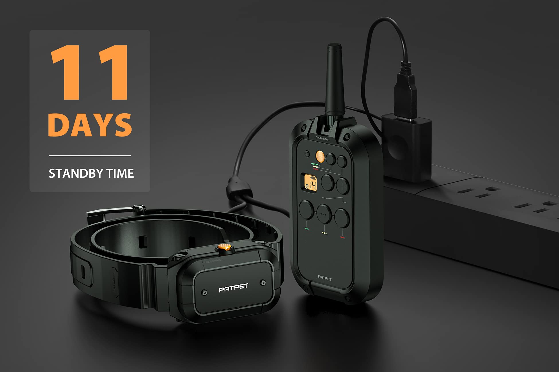 PATPET Dog Training Collar for 2 Dogs - 3/4 Mile Range, Shock Collar, 15-140lbs, Black Forest, Thermoplastic Polyurethane