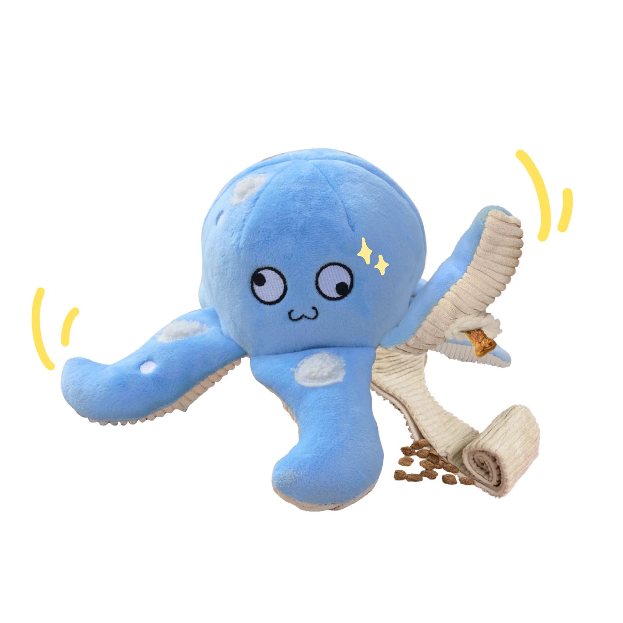 Pawfoo Lab Dog Puzzle Toy, Interactive Snuffle Octopus Toy for Small Medium Large Dogs - Hide & Seek Treat Dispenser with Squeak