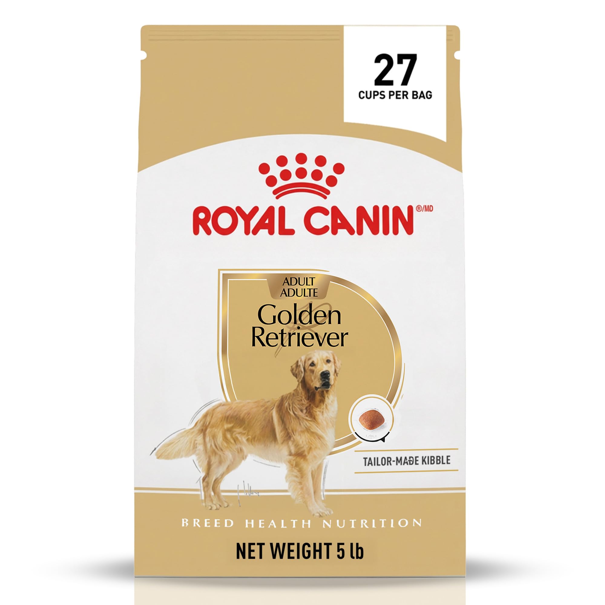 Royal Canin Breed Health Nutrition Golden Retriever Adult Dry Dog Food, 5 lb Bag