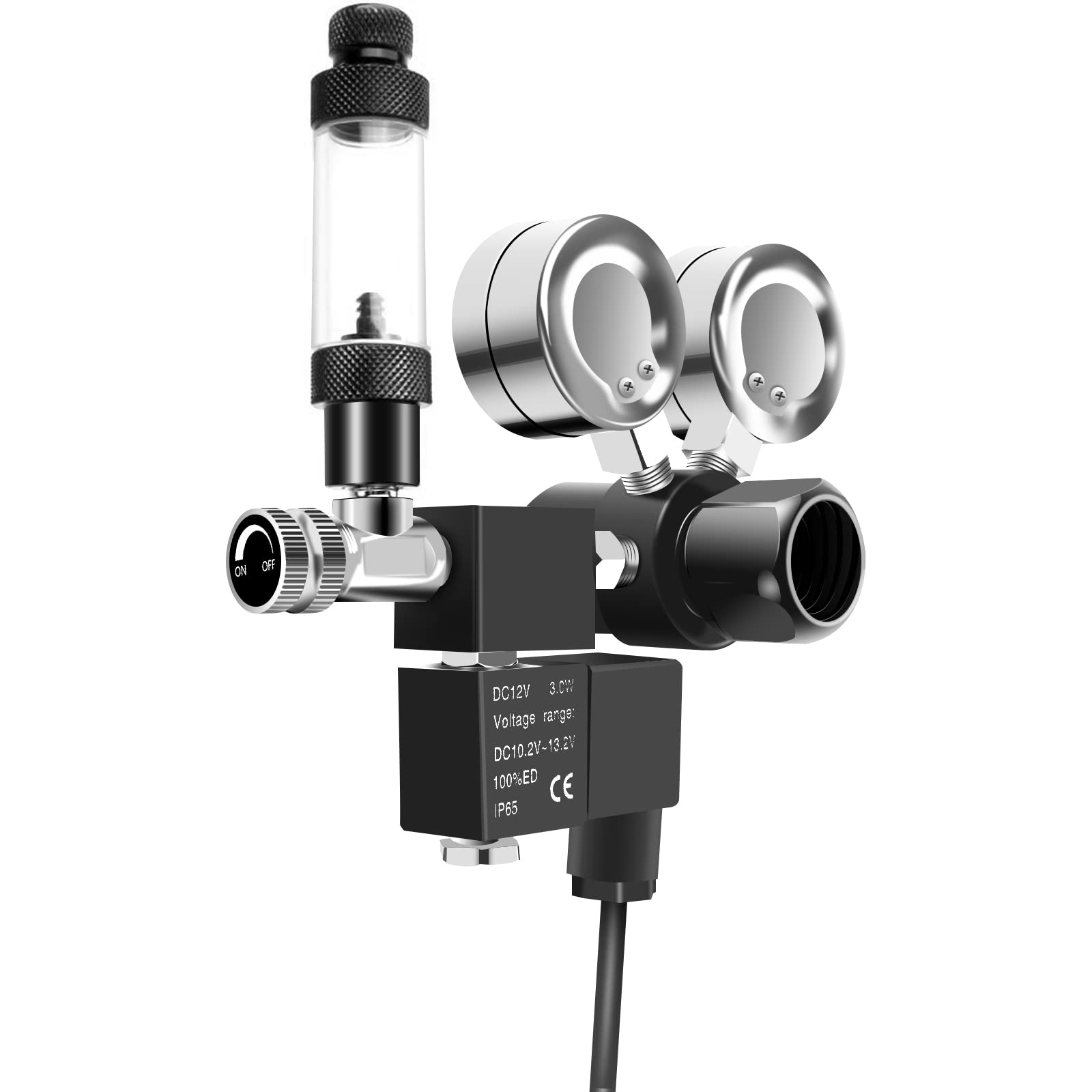 Fzone Aquarium Co2 Regulator Dc Solenoid With Bubble Counter And Check Valve Plant Grow Diy Co2 System Cga320 Side Open Cylinder