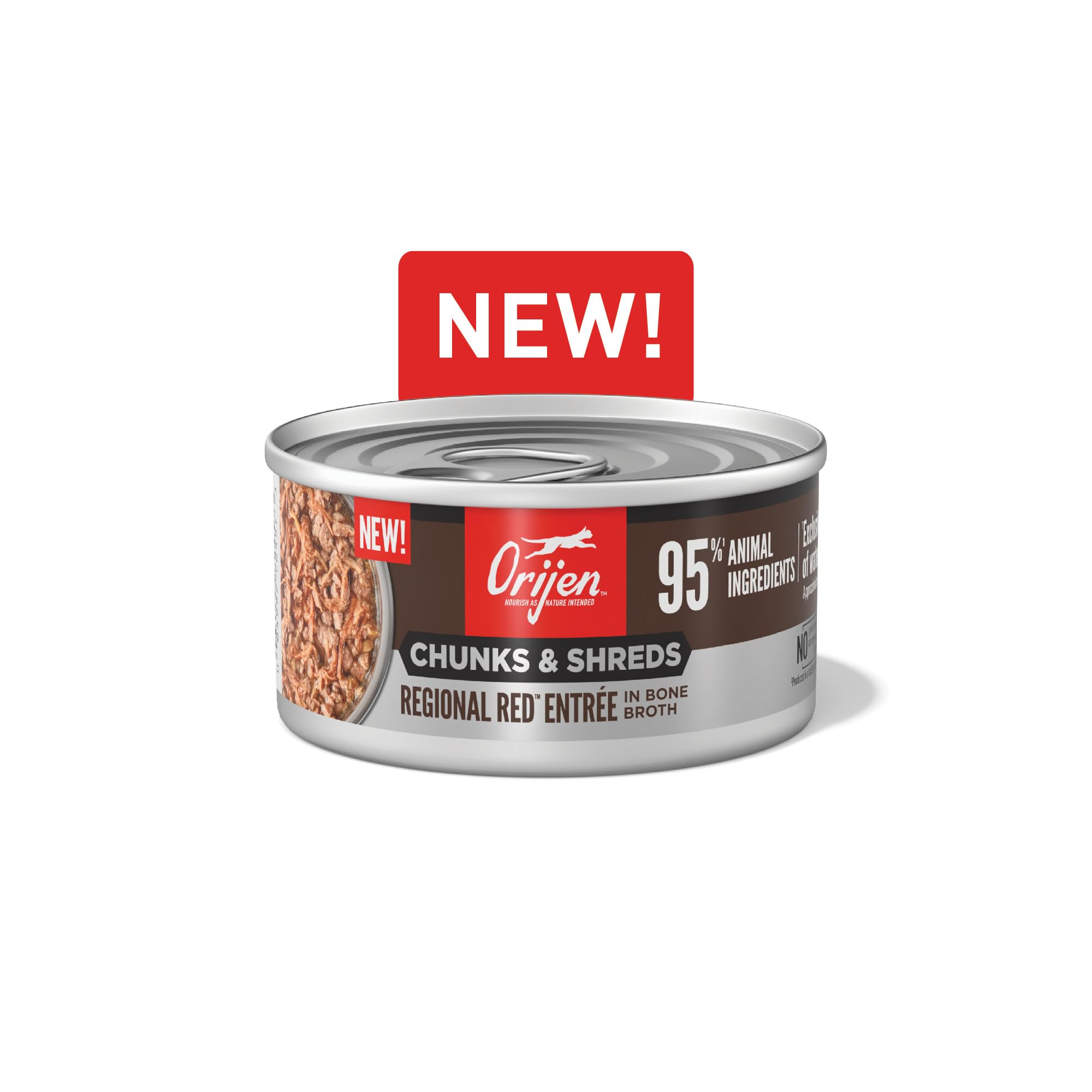 ORIJEN Chunks & Shreds Wet Cat Food Regional Red Entr  e 3oz Cans (12 Count)
