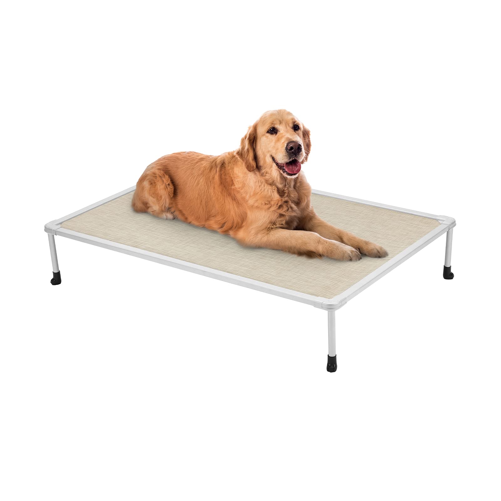 Veehoo Cooling Outdoor Elevated Dog Bed - Chewproof Raised Dog Cots Bed For Large Dogs, Washable Pet Platform With Non-Slip Feet