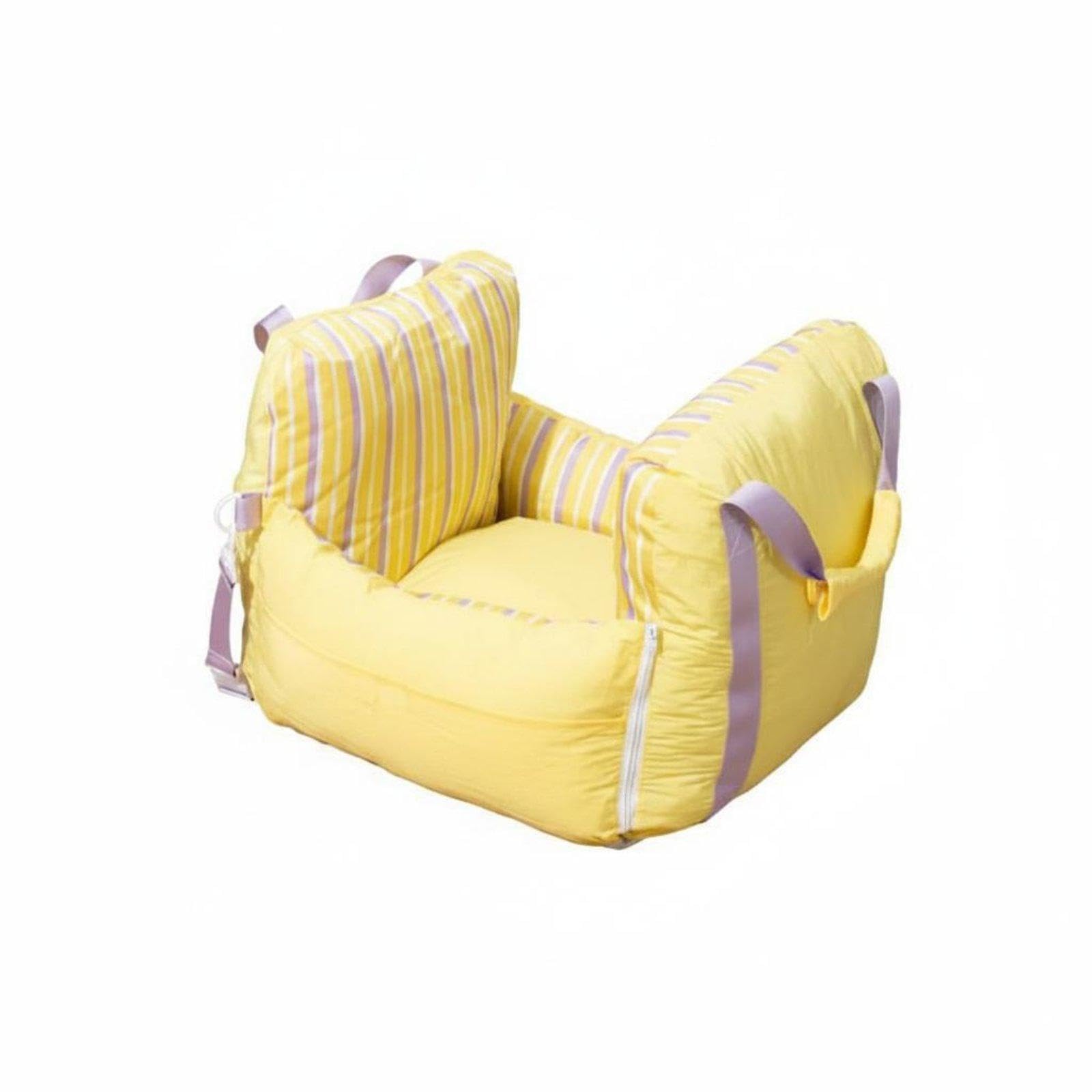 Urijx Dog Washable Pet Removable Cover Vehicle Dog Bed for Small Dogs, Cats, Road Trips Yellow Plaid Car Bed Pet Supplies | Dog 