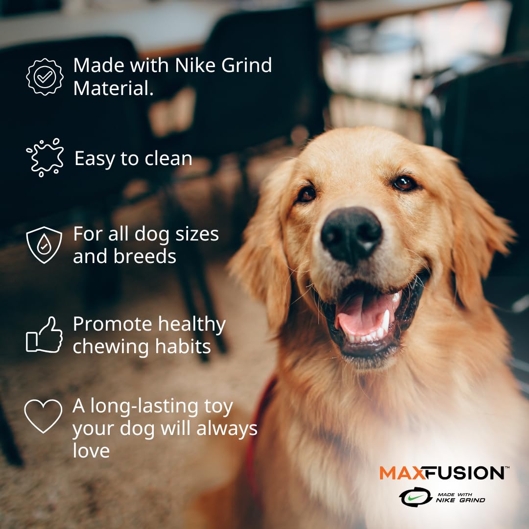 Max Fusion With Nike Grind, Arlee Twisted Dog Toy, Chew Toy For Play, Fetch, Tug, L