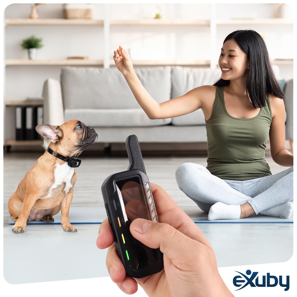 eXuby Touch-Slide Control Shock Collar for Medium to Large Dogs - Black, EXB-TZ923-RX17, Adjustable Vibration & Shock Settings
