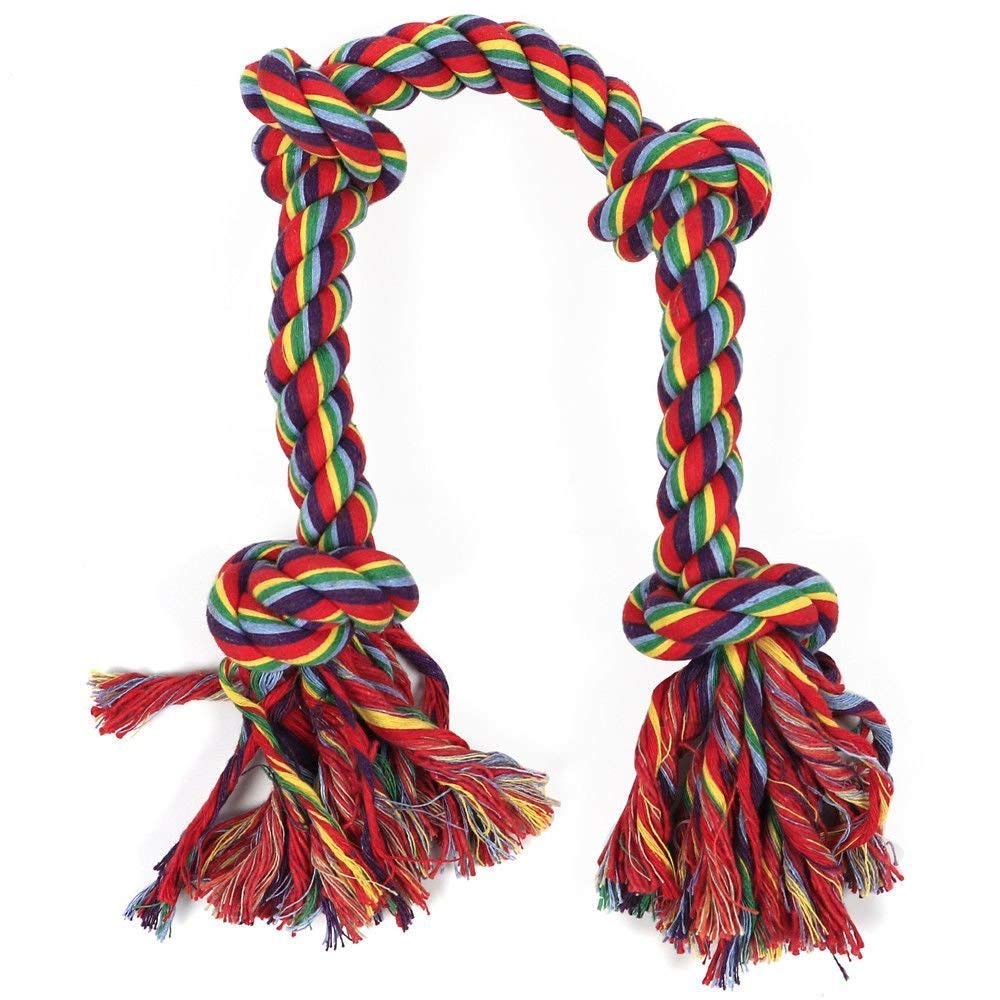 Foodie Puppies Dog Rope Toy For Aggressive Chewers  Tough Tug Of War Toy With 4 Knots | Durable Chew Toy For Medium & Large Dog