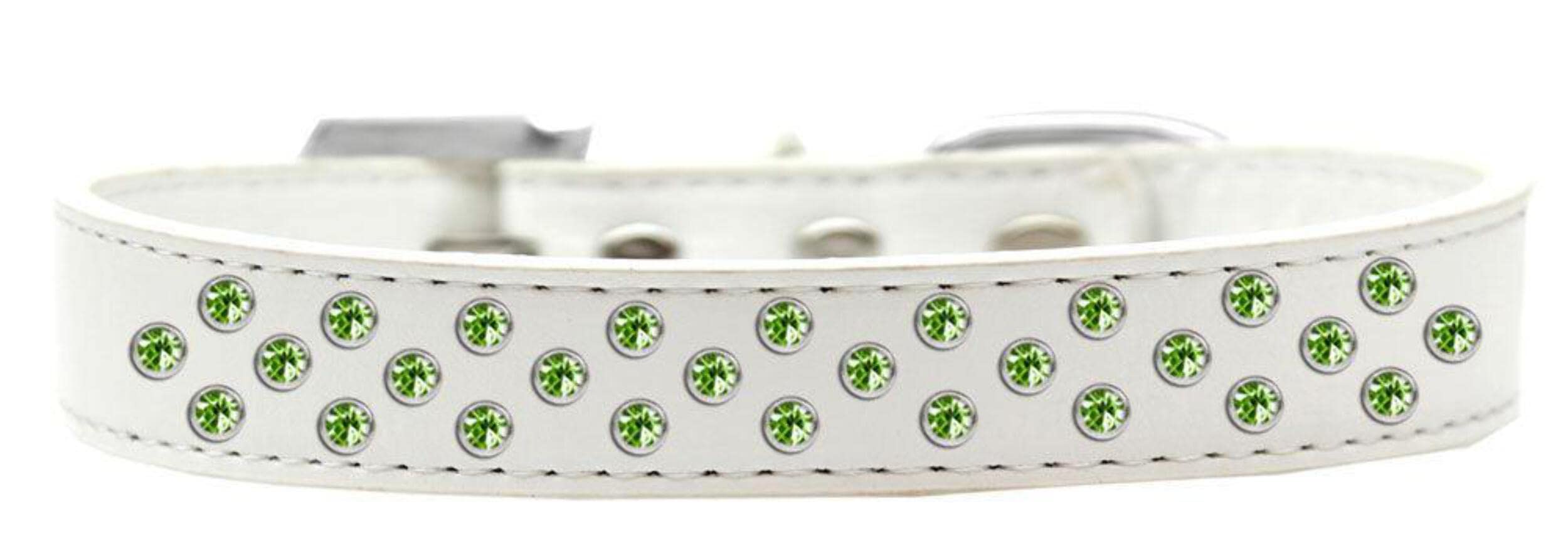Mirage Pet Products Sprinkles Dog Collar with Lime Green Crystals, Size 14, Black