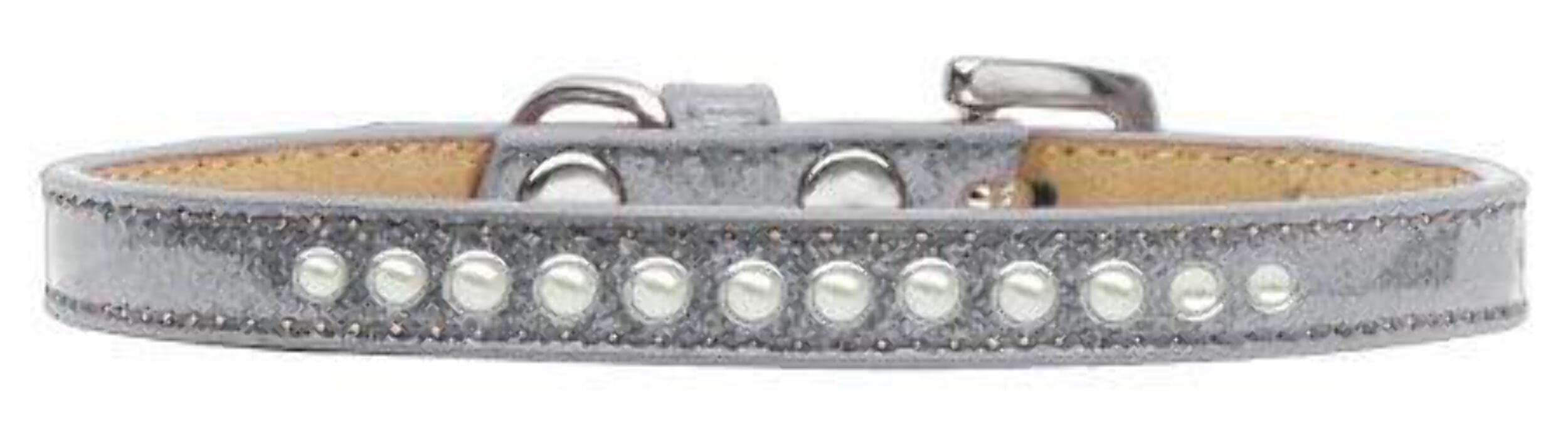 Mirage Pet Products Pearl Silver Puppy Dog Ice Cream Collar, Size 16