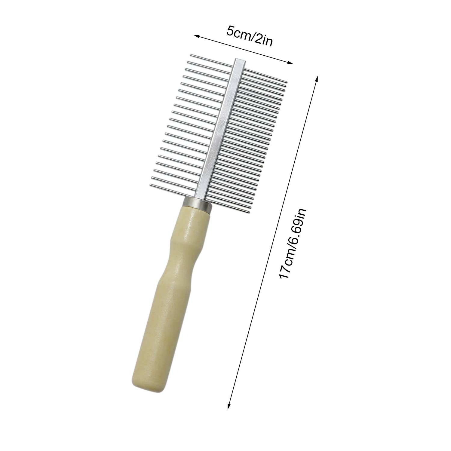 Wooden Handle Grooming Comb For Dogs Cats Pet(Multitooth)