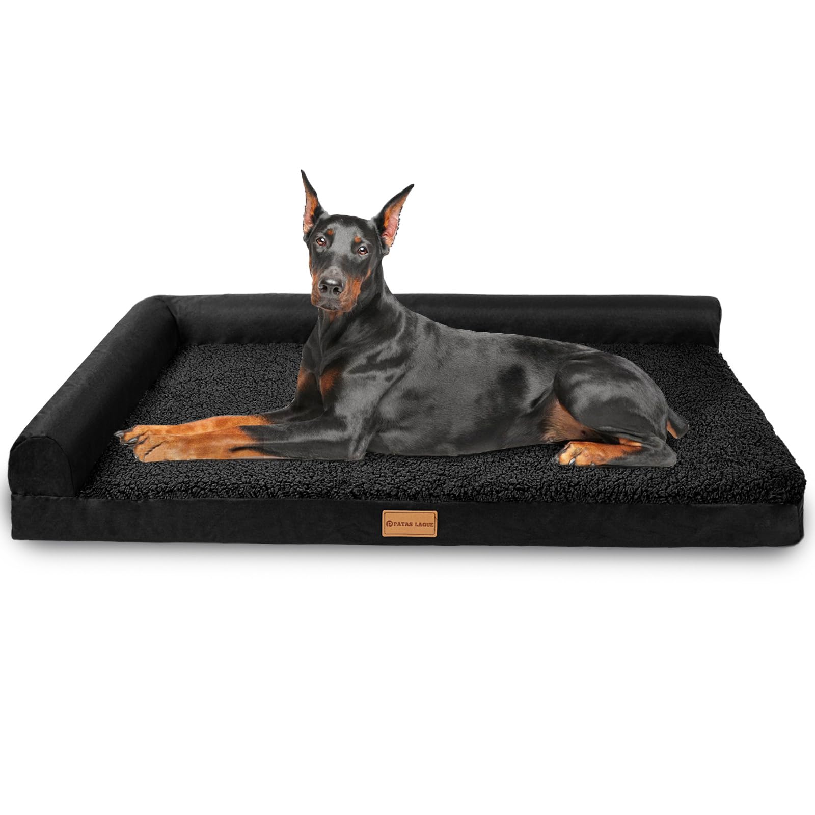 Patas Lague Orthopedic Extra Large Dog Bed Pet Sofa Beds 56X40Black