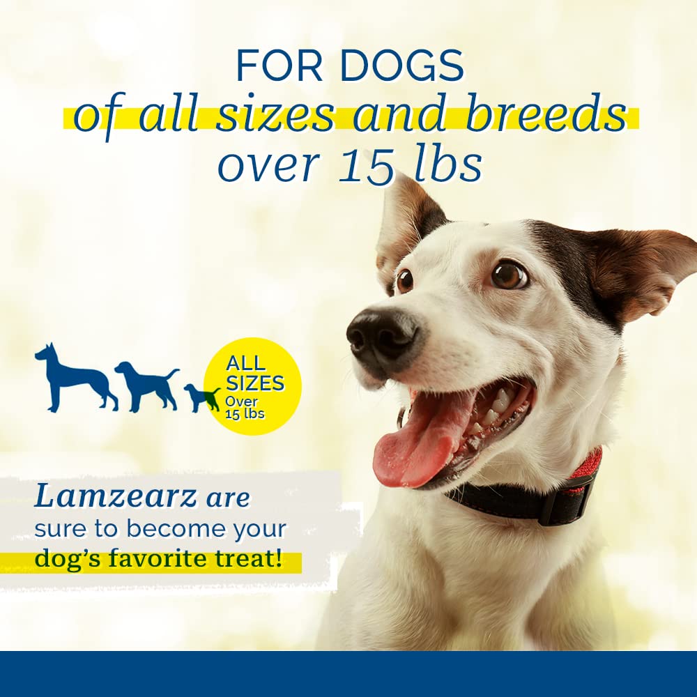PCI Lamzearz Premium Lamb Ear Dog Treats - 10 Pack, 8 Ounce, Natural Chew for Dogs