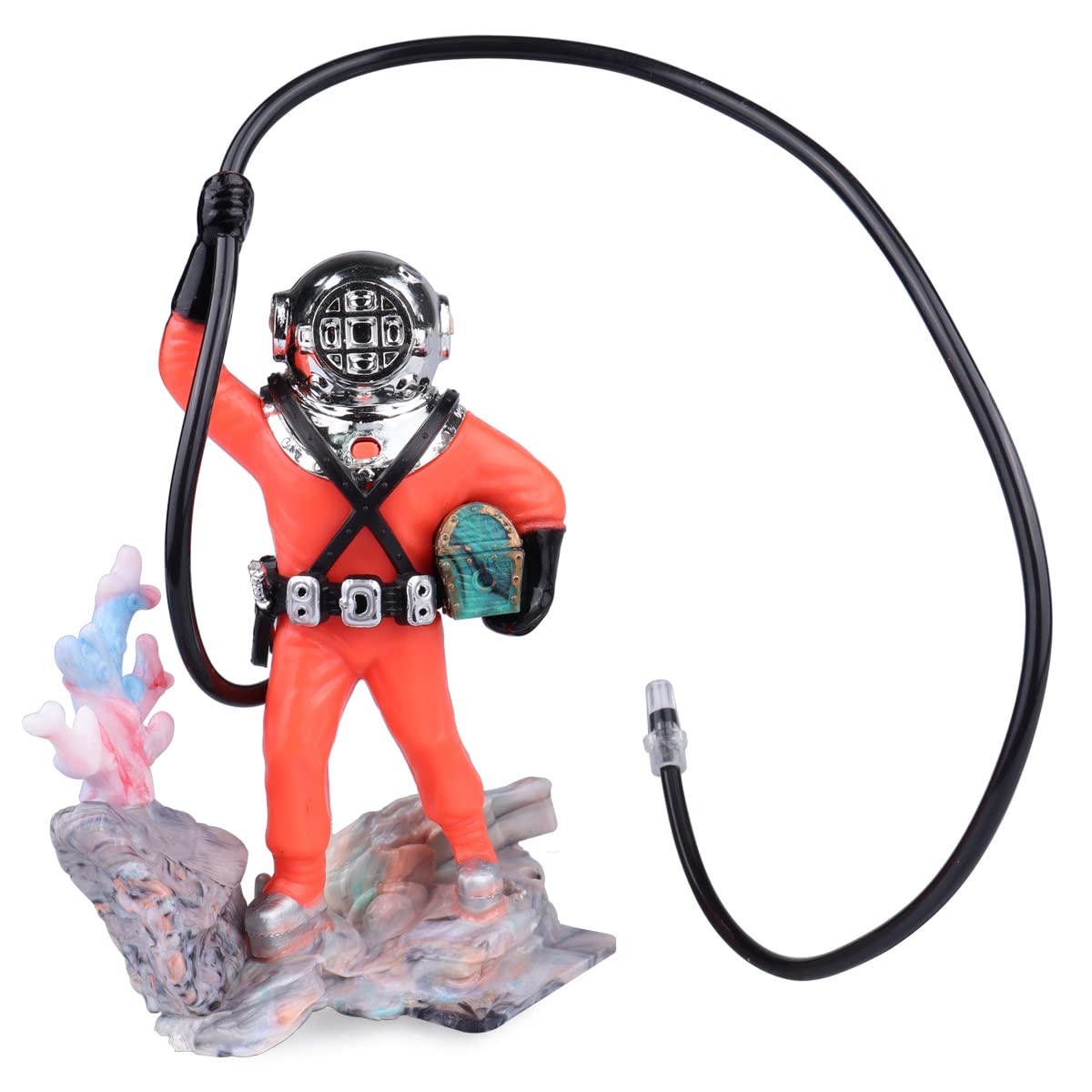 Wolfride Fish Tank Bubbler Decorations Aquarium Diver Ornament Scuba Diving Fish Tank Ornament，Red