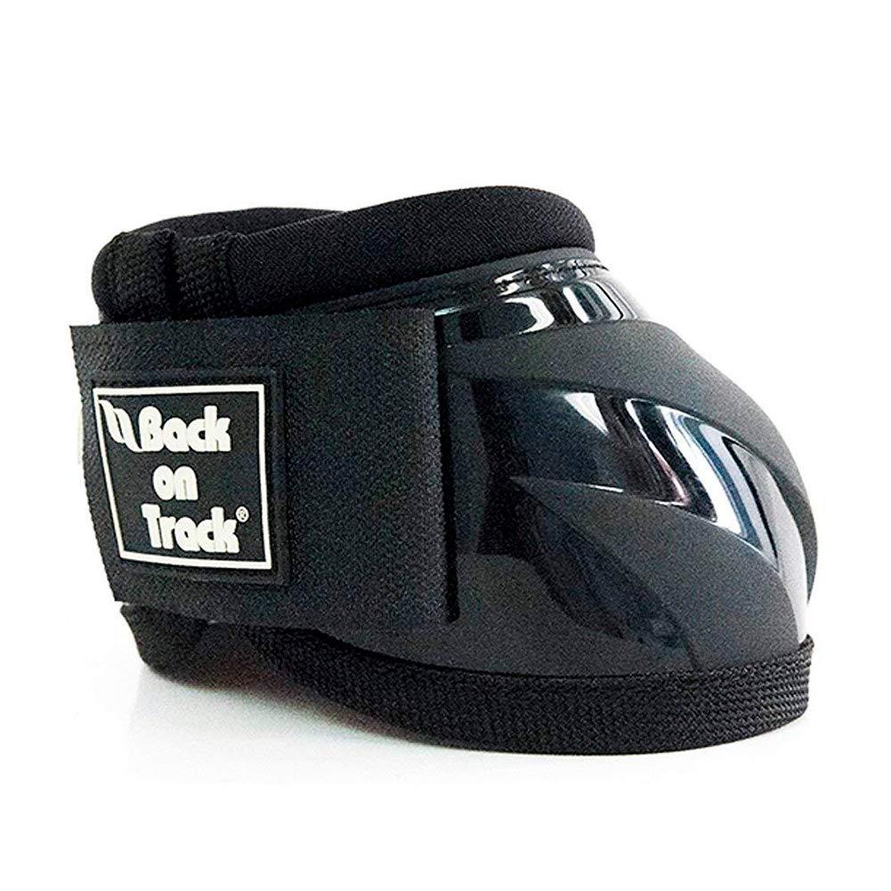 Back on Track Mens Performance Equine Durable Rubber Horse Protective Pair of Hoof Bell Boots with Loop Closure, Black, Small