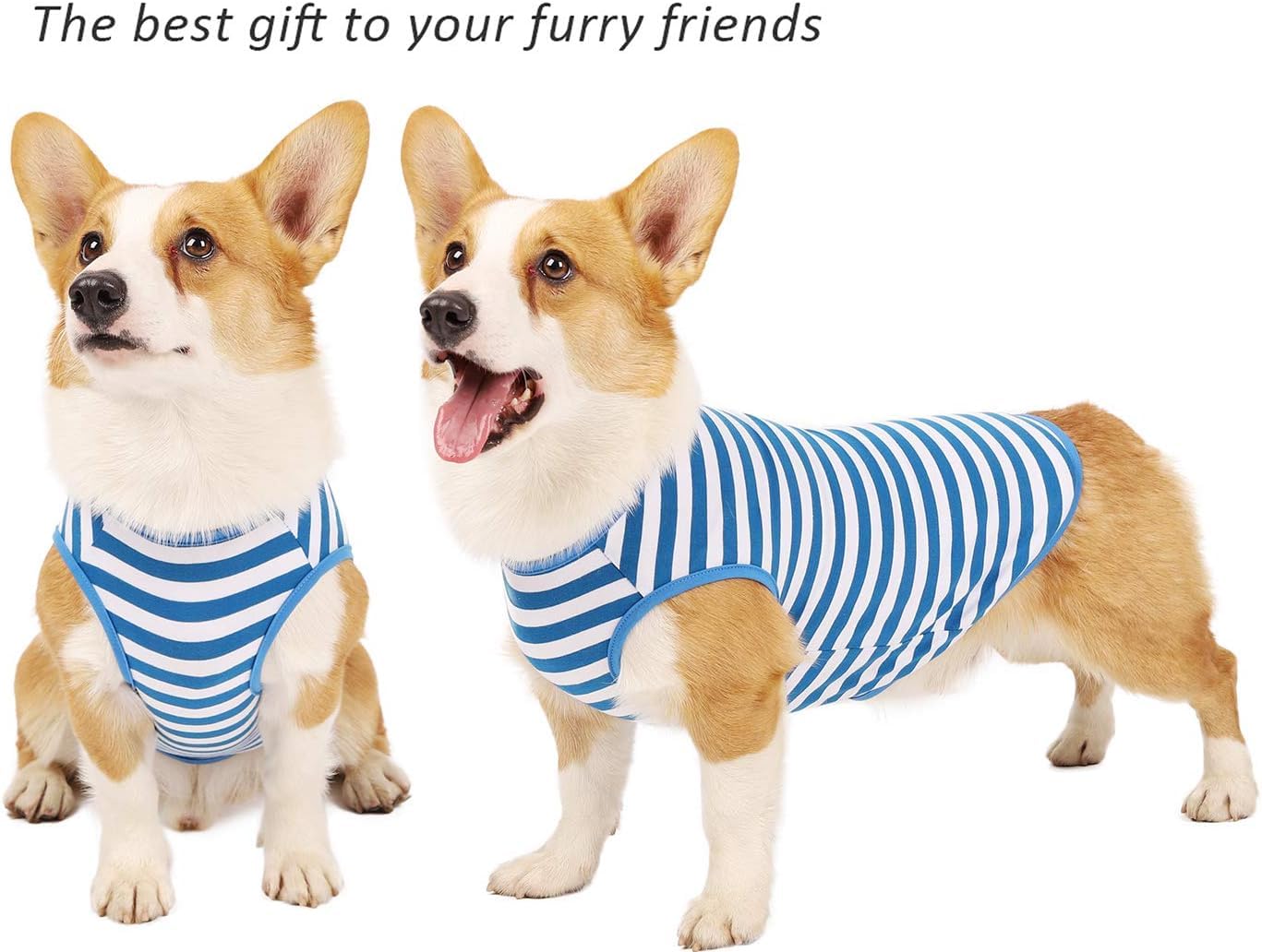 Weone Dog Shirt Striped Cotton Shirt,Pet Breathable Soft Basic Clothes For Small Medium Larg Boy Girl Dogs,Black Blue Xl