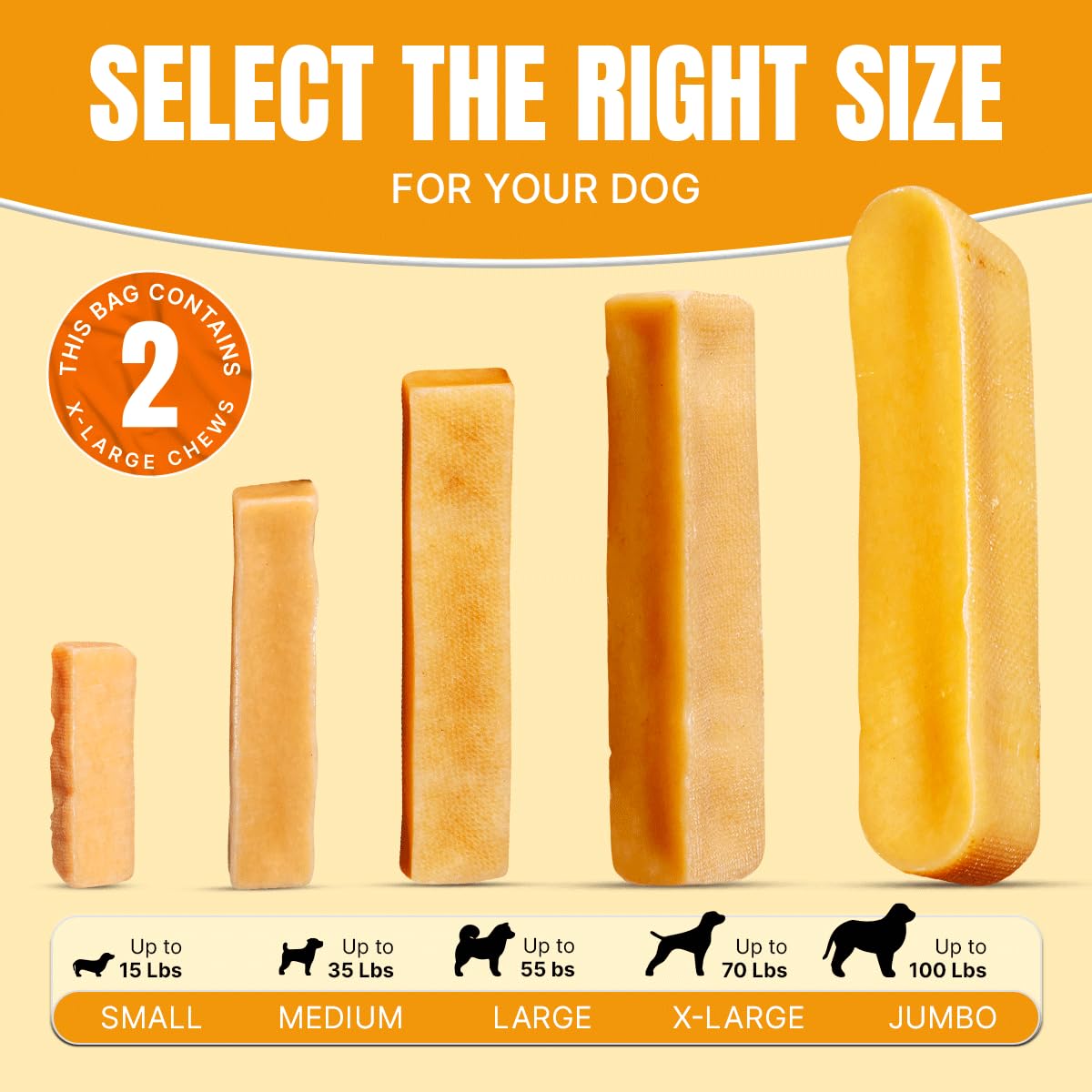 Tibetan Dog Chew Yak Cheese Sticks - Natural Treats for Extra Large Dogs, Long-Lasting, Easy Digest, Perfect for Aggressive Chew