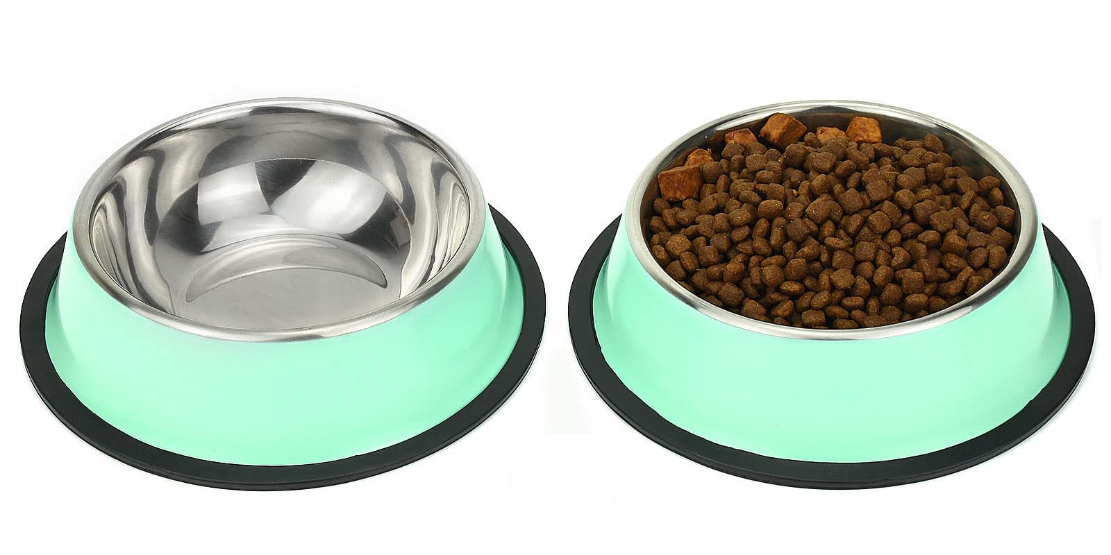 Podinor Stainless Steel Dog Bowls, Food and Water Non Slip Anti Skid Stackable Pet Puppy Dishes for Small, Medium and Large Dogs