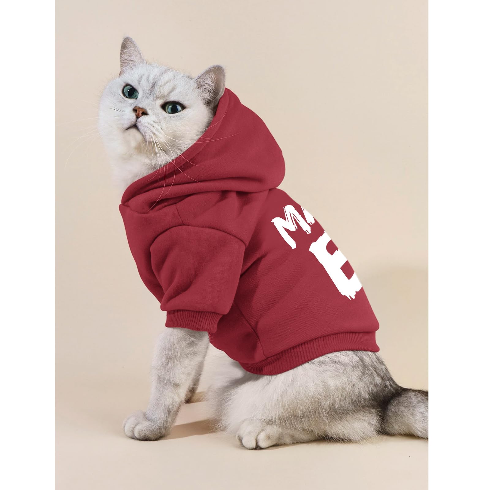 Cayxatiu Cat Hoodies For Cats Pet Puppy Clothes Dog Hoodie Mama'Boy Printed Hooded Sweatshirt For Small Medium Size Dogs(Wine Re