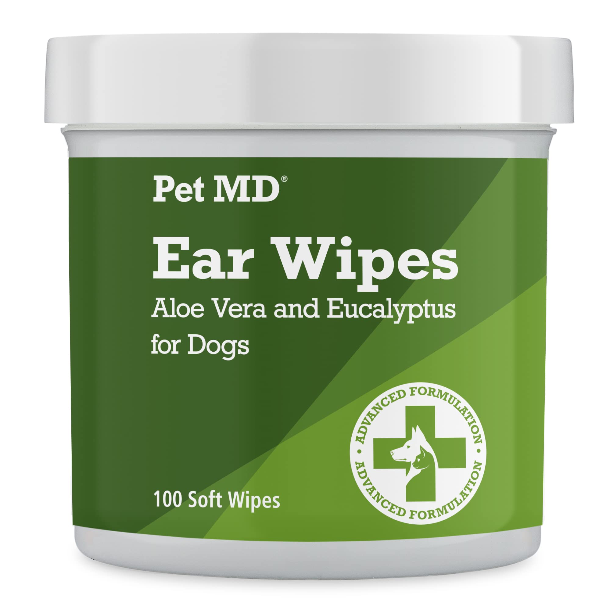 Pet MD  Dog Ear Cleaner Wipes  Otic Cleanser for Dogs to Stop Ear Itching, and Infections with Aloe and Eucalyptus  100 Count