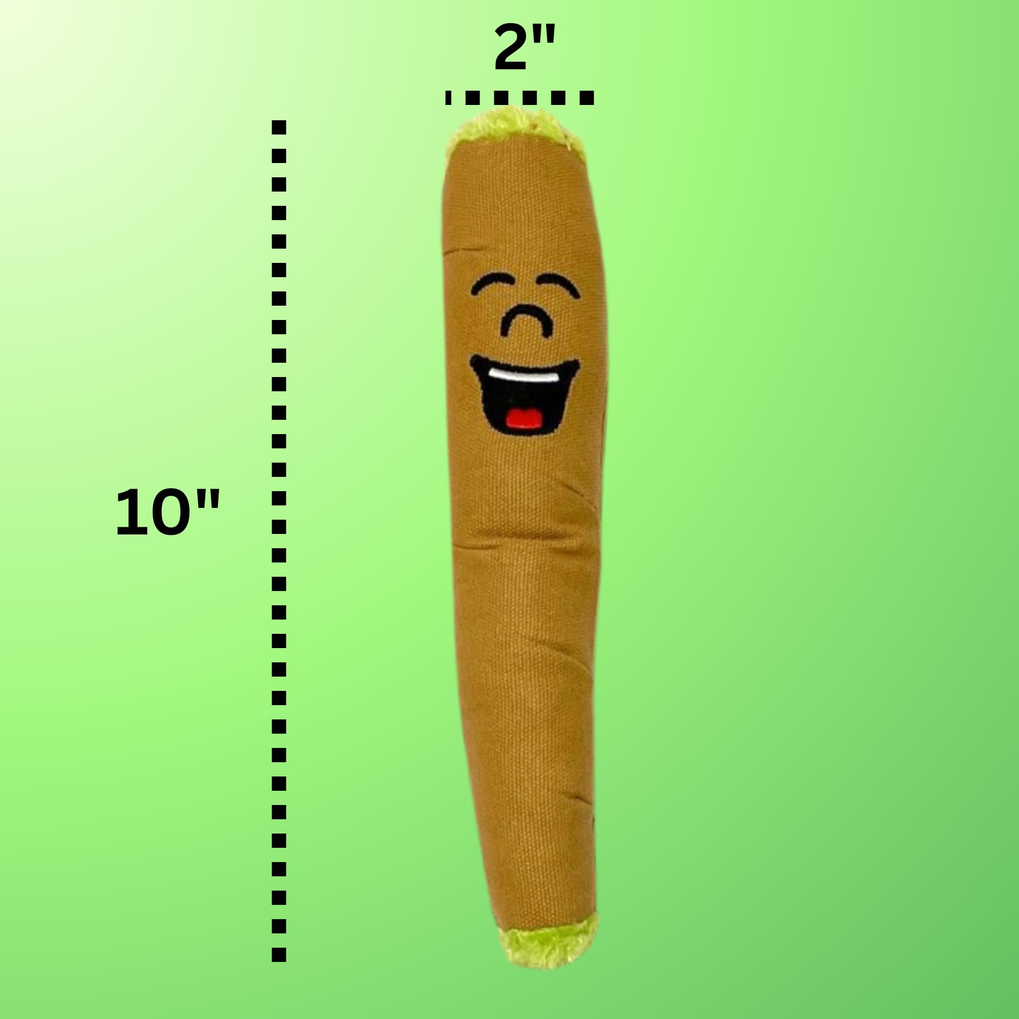 My Name Is B, Cute Stuffed Parody Blunt Dog Toy, Funny Squeaky Weed Toy, Cool Plush Novelty 420 Gift For Pets & Their Owners, Sized For Puppies & Small, Medium & Large Breeds, For Fetch & A Photo Prop