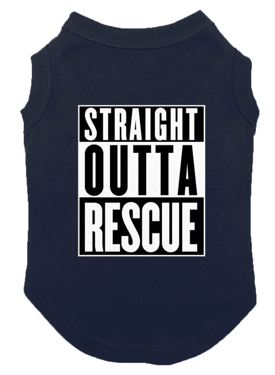 Straight Outta Rescue - Shelter Dog Shirt (Navy, 3X-Large)