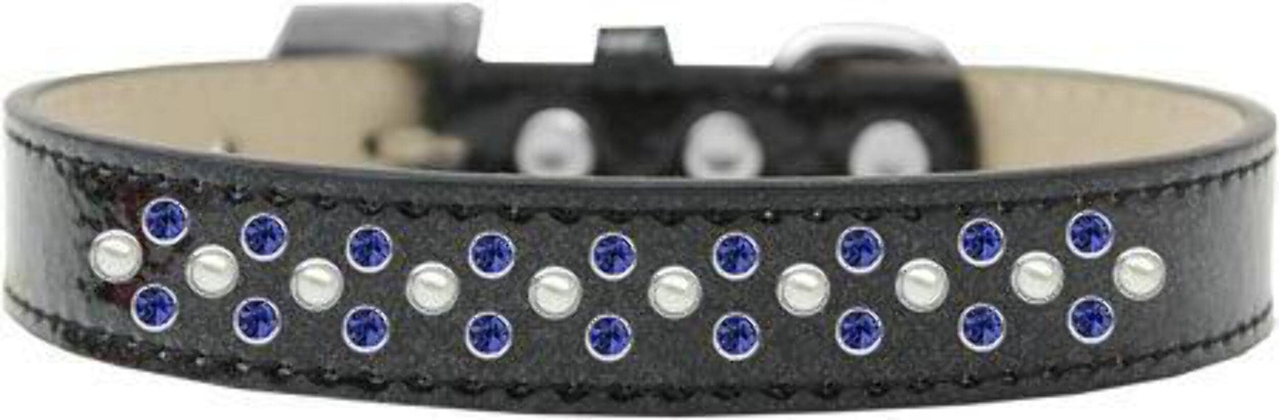 Mirage Pet Products Sprinkles Ice Cream Dog Collar with Pearl and Blue Crystals, Size 12, Red