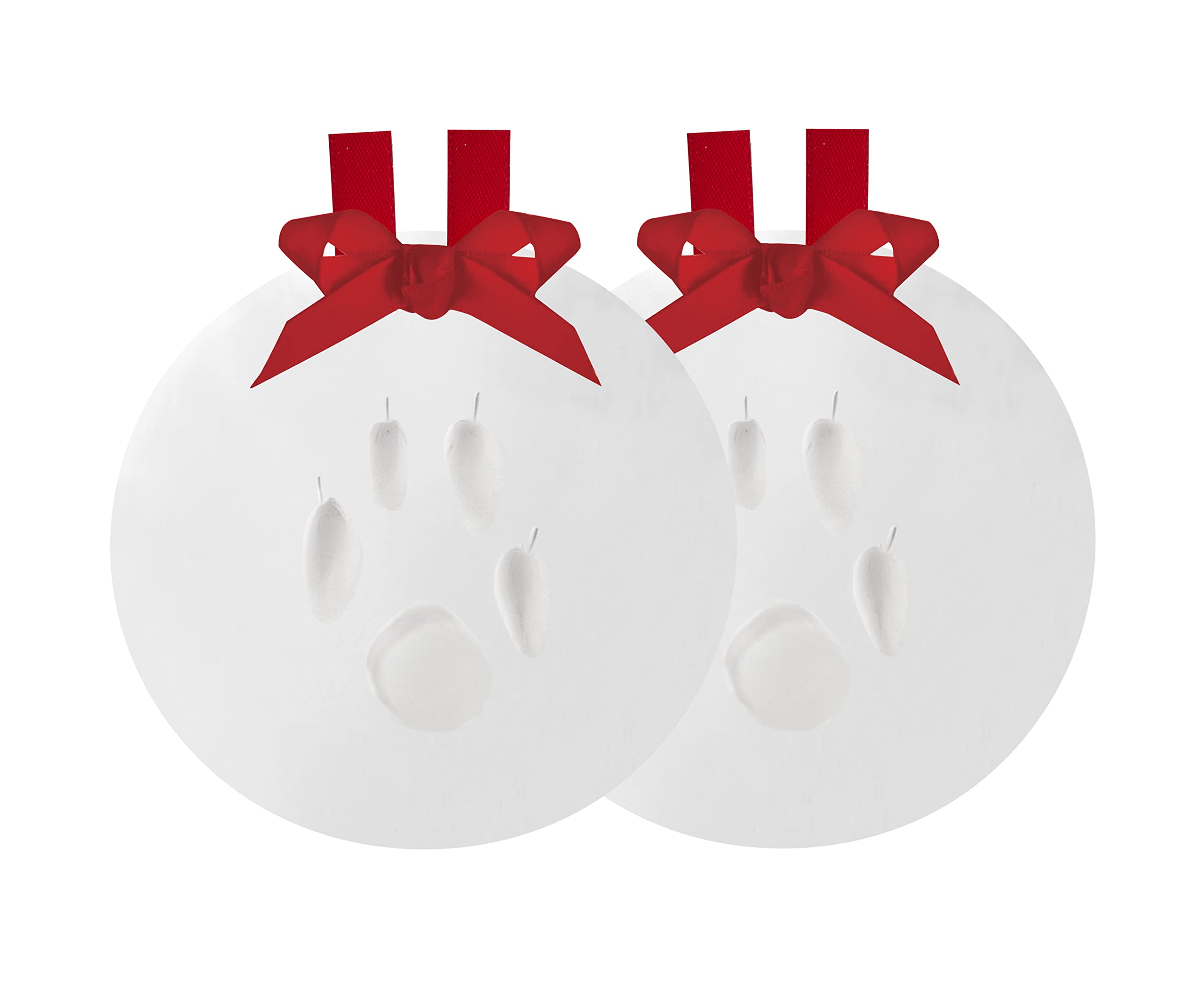 Pearhead Pawprints 2-Pack Christmas Ornament, Diy No Mess Pet Paw Print Holiday Keepsake Kit, Dog Or Cat Stocking Stuffer Gift, 