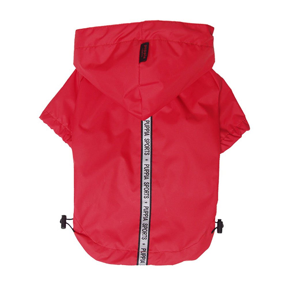 Puppia Authentic Base Jumper Raincoat, Small, Red