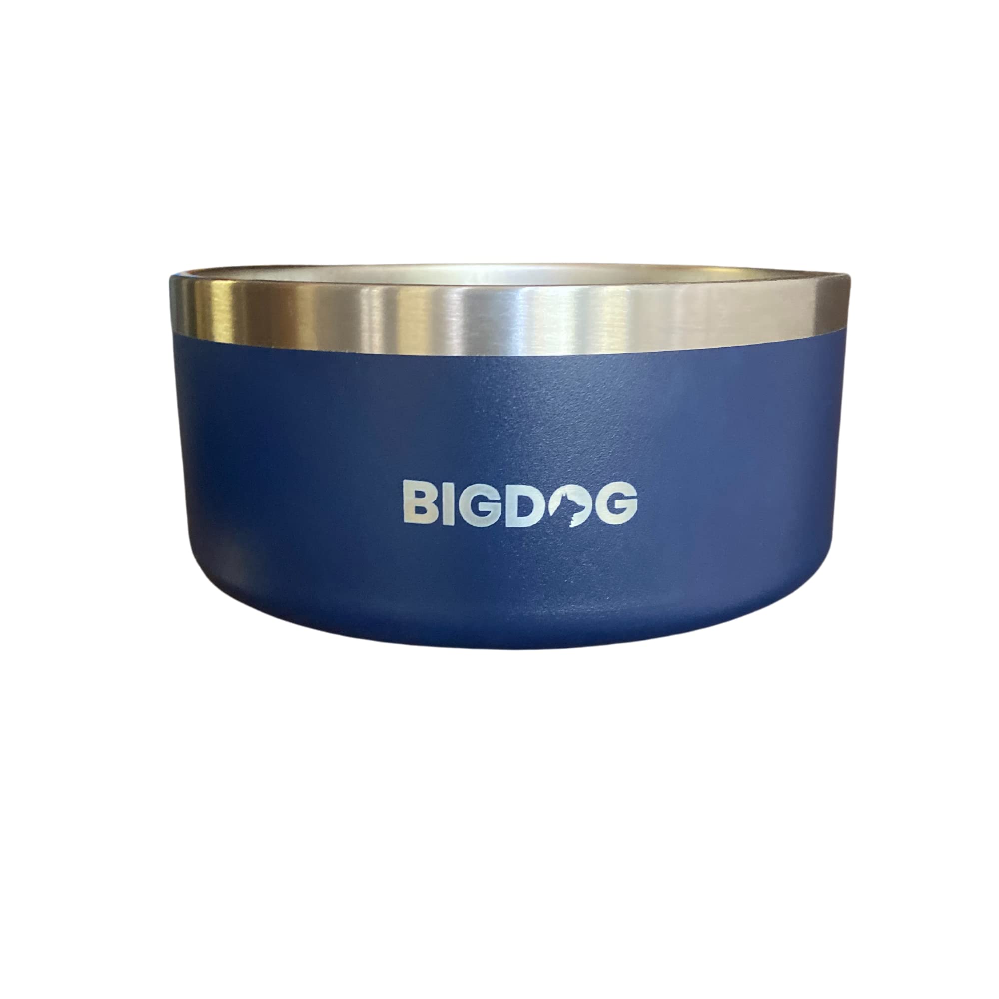 Bigdog Bowl, Heavy Duty, Stainless Steel, Non Slip, Large Capacity, For Big Tall Dogs, Holds 64 Ozs, Blue
